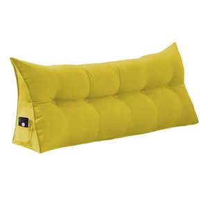 Almofada de Apoio para Cabeceira 90cm Suede Várias Cores - Estopar Suede Amarelo