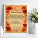 Ver imagem 1 de Quadro Decorativo Oração Cigana 24x18cm:moldura Branca