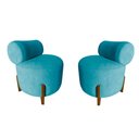 Ver imagem 1 de Kit 2 Poltronas Decorativa Mônaco Veludo Azul Turquesa