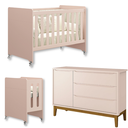 Ver imagem 2 de Quarto de Bebê Berço Evolution + Cômoda 1 Porta 3 Gavetas Classic Rosa