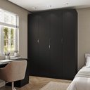 Ver imagem 1 de Guarda Roupa Planejado 4 Portas com Cabideiro Hera CabeCasa MadeiraOriginals Preto/Onix/Cromado