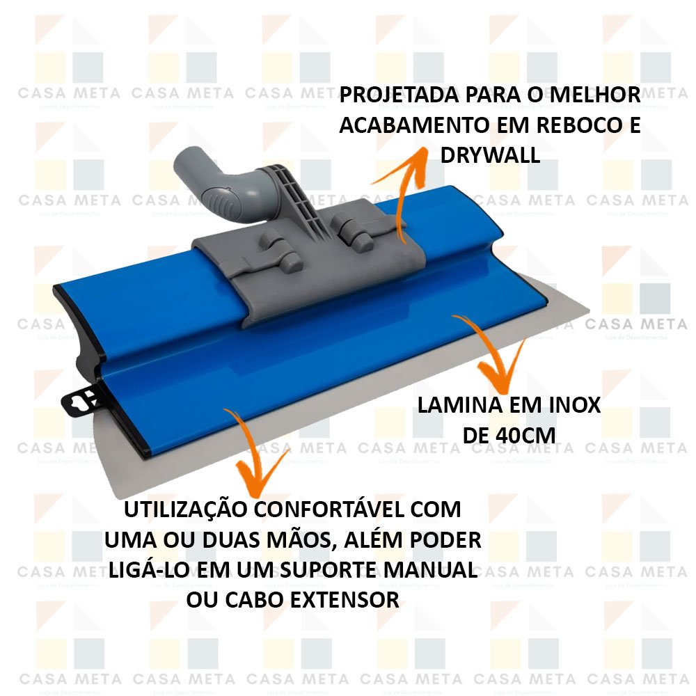 Kit Desempenadeira Berox C/ Suporte Prolongador Plasuni 40cm - 2