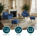 Ver imagem 5 de Kit 2 Poltronas Decorativa e 2 Puffs para Sala Recepção Manicure Consultório Quarto Alice Suede