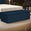 Ver imagem 1 de Calçadeira Baú Navi 140 para Cama de Casal N-025 Veludo Azul Marinho Aradecor