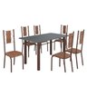 Conjunto Sala de Jantar Bahia Mesa Tubo 140x75cm Tampo Pedra com 6 Cadeiras - 2