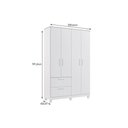 Ver imagem 3 de Guarda Roupa 4 Portas Jujuba C- e 2 Gavetas Branco - Permóbili Baby