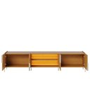 Ver imagem 6 de Rack para Sala de Estar TV 85 pol com LED Pés Industrial 243cm Novare C04 Naturale - Lyam Decor