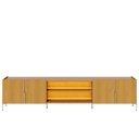 Ver imagem 2 de Rack para Sala de Estar TV 85 pol com LED Pés Industrial 243cm Novare C04 Naturale - Lyam Decor