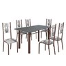 Conjunto Sala de Jantar Bahia Mesa Tubo 140x75cm Tampo Pedra com 6 Cadeiras - 2