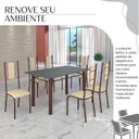 Ver imagem 6 de Conjunto Sala de Jantar Bahia Mesa Tubo 140x75cm Tampo Pedra com 6 Cadeiras