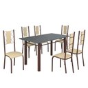 Ver imagem 2 de Conjunto Sala de Jantar Bahia Mesa Tubo 140x75cm Tampo Pedra com 6 Cadeiras