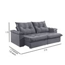 Ver imagem 3 de Sofá 2 Lugares Retrátil 210cm Pillow Top Reclinável Molas Ensacadas M-191
