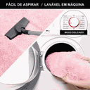 Ver imagem 2 de Tapete Pelo Alto Felpudo Peludo Macio Anti Derrapante Alérgico Rosa Bebê Coração 200 cm Sala Quarto