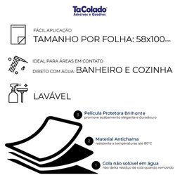 Papel de Parede Lavavel para Banheiro Cozinha Revestimento Silestone Stellar Tacolado 0,58 X 1,00m - 3