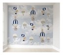 Ver imagem 1 de Papel de parede infantil balão azul menino para quarto de bebê M² PP37