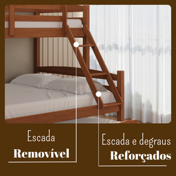Treliche Madeira Pinus com Cama Solteiro Casal Resistente Carvalho - 5