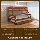 Ver mais imagens de Treliche Madeira Pinus com Cama Solteiro Casal Resistente Carvalho