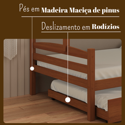 Treliche Madeira Pinus com Cama Solteiro Casal Resistente Carvalho - 6