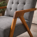 Ver imagem 4 de Kit 2 Poltrona Verona Bella Design Linho Premium Pés Madeira:Linho Cinza