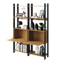 Ver imagem 2 de Estantes Escritório Home Office 126x178cm com 10 Prateleiras e 2 Portas Mel/Preto