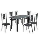 Ver imagem 2 de Conjunto Sala de Jantar Bahia Mesa Tubo 140x75cm Tampo Pedra com 6 Cadeiras