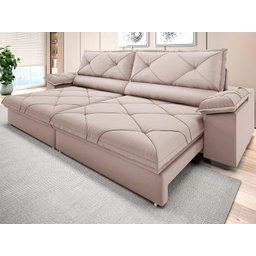 Sofá com Carregador Usb e Molas no Assento Retrátil Reclinável Nice 2,90m Velosuede - Netsofas - 1