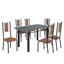 Ver imagem 2 de Conjunto Sala de Jantar Bahia Mesa Tubo 140x75cm Tampo Pedra com 6 Cadeiras