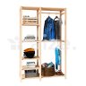 Estante Armário Multiuso Para Roupas Com Cabideiro, Prateleiras e Maleiro em Madeira Aberto - 1