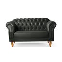 Ver imagem 5 de Sofá Chesterfield 2 Lugares Couro Sintético Preto Duque 150cm Yescasa