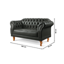 Ver imagem 4 de Sofá Chesterfield 2 Lugares Couro Sintético Preto Duque 150cm Yescasa