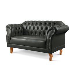 Sofá 2 Lugares Chesterfield Clássico Duque Yescasa Preto - 3 Sofá 2 Lugares Chesterfield Clássico Duque Yescasa Preto - 3