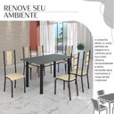 Ver imagem 6 de Conjunto Sala de Jantar Bahia Mesa Tubo 140x75cm Tampo Pedra com 6 Cadeiras