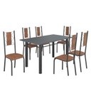 Ver imagem 2 de Conjunto Sala de Jantar Bahia Mesa Tubo 140x75cm Tampo Pedra com 6 Cadeiras