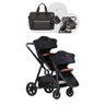 Carrinho de Bebe Gemeos Go 2 Black e Bolsa Maternidade Luxo - Kikka Boo - 1