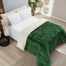 Coberdrom King Size Edredom 1 Peça Lã Carneiro Sherpa Fleece Microfibra Cobertor Grosso Esmeralda - 1