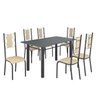Conjunto Sala de Jantar Bahia Mesa Tubo 140x75cm Tampo Pedra com 6 Cadeiras - 2