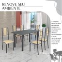 Ver imagem 6 de Conjunto Sala de Jantar Bahia Mesa Tubo 140x75cm Tampo Pedra com 6 Cadeiras