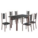 Ver imagem 2 de Conjunto Sala de Jantar Bahia Mesa Tubo 140x75cm Tampo Pedra Ardósia Indiana com 6 Cadeiras