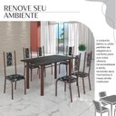 Ver imagem 6 de Conjunto Sala de Jantar Bahia Mesa Tubo 140x75cm Tampo Pedra Ardósia Indiana com 6 Cadeiras