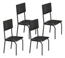 Ver imagem 1 de Kit 4 Cadeiras Ana Corino Preto Tubo Preto Fosco