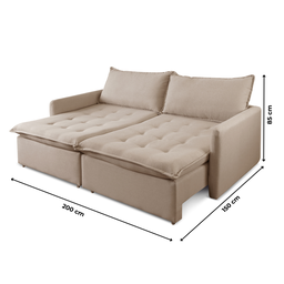 Sofá Cama Retrátil 200 Cm Califórnia - 10