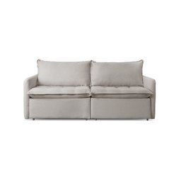 Sofá Cama Retrátil Linho Califórnia Pés Madeira Cinza Claro - 8 Sofá Cama Retrátil Linho Califórnia Pés Madeira Cinza Claro - 8