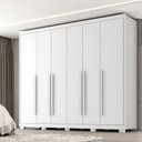 Ver imagem 1 de Guarda Roupa Casal Platinium 100% MDF 6 Portas de Bater 6 Gavetas Branco/Absoluto