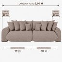 Ver imagem 4 de Sofá Retrátil 4 Lugares Bouclê Armani 2,50 Mts Amêndoa