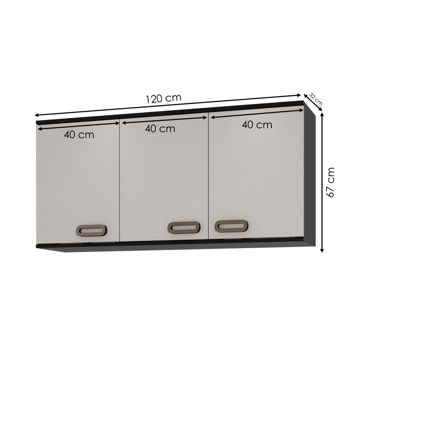 Armário Aéreo Triplo Bréscia 120 Cm - 4