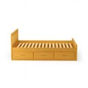 Ver imagem 2 de Cama Viúva 06 Gavetas Madeira Maciça Amarelo/Mel