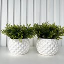 Ver imagem 4 de Dupla Vaso Cachepot Branco em Alto Relevo 3d Decoração Casa