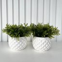 Ver imagem 3 de Dupla Vaso Cachepot Branco em Alto Relevo 3d Decoração Casa