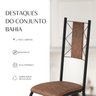 Conjunto Sala de Jantar Bahia Mesa Tubo 140x75cm Tampo Pedra Ardósia Indiana com 6 Cadeiras - 10