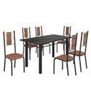 Ver imagem 2 de Conjunto Sala de Jantar Bahia Mesa Tubo 140x75cm Tampo Pedra Ardósia Indiana com 6 Cadeiras